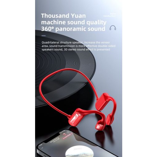 Csontvezető fülhallgató, mikrofon, Bluetooth v5.0